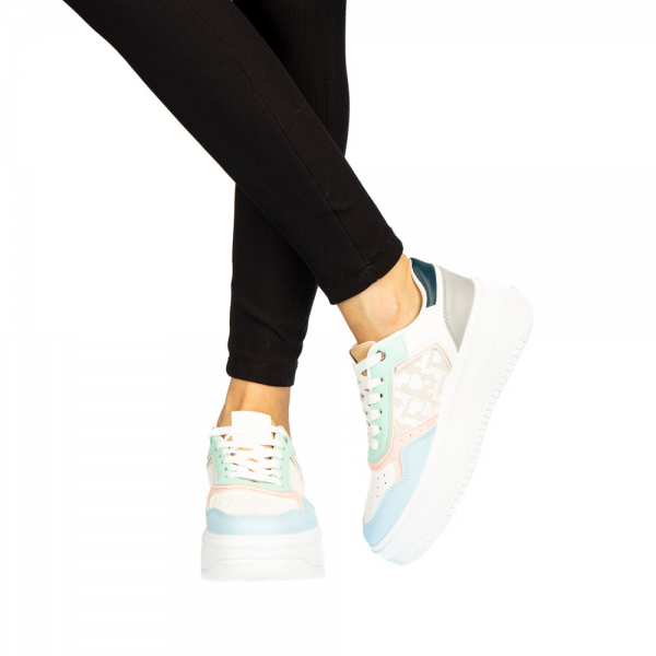 Γυναικεία αθλητικά παπούτσια Asiona ροζ με μπλε, 3 - Kalapod.gr